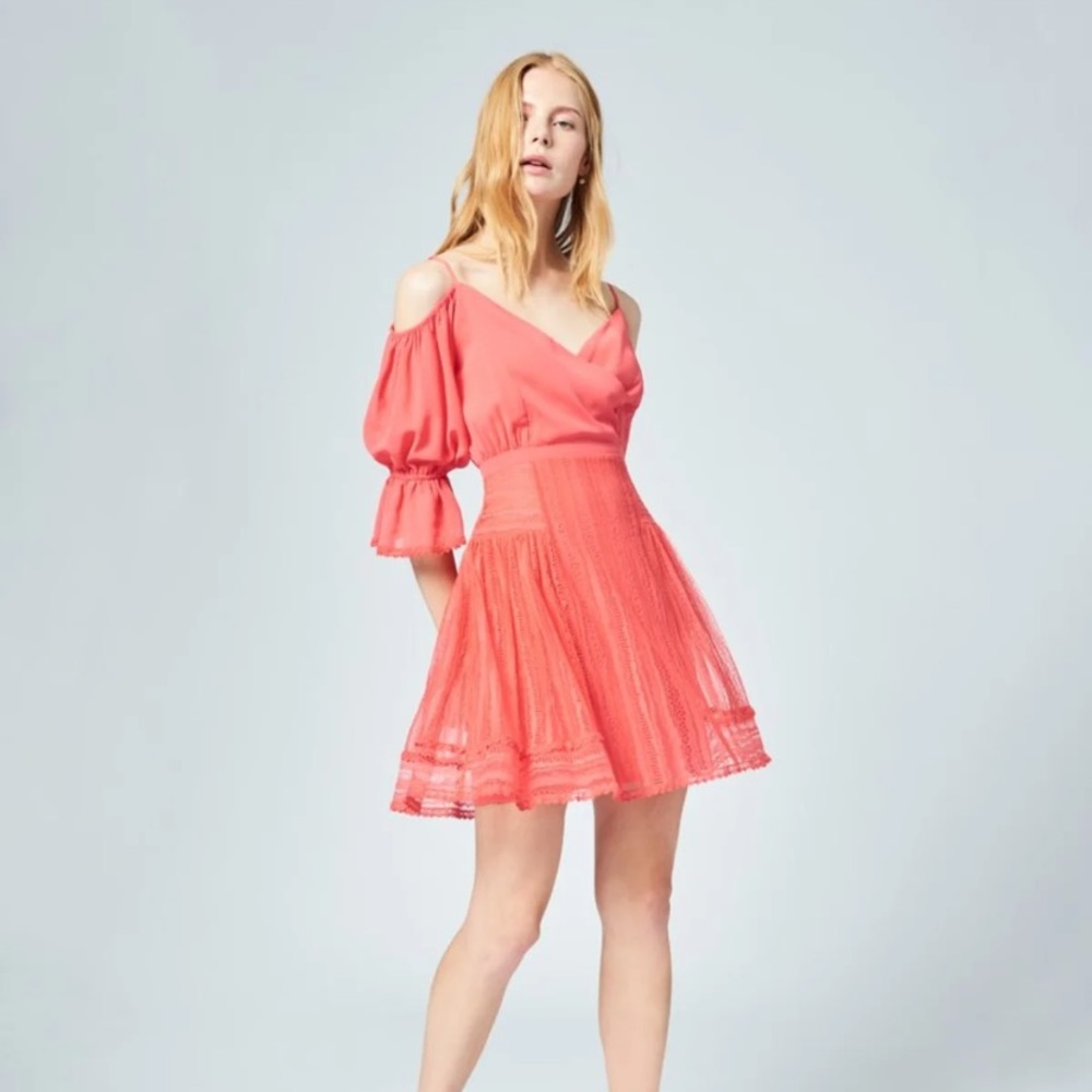 Three floor coral dress